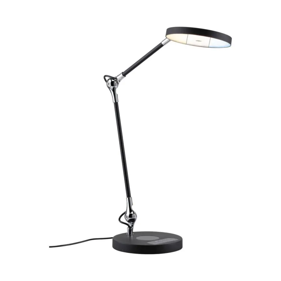 Outlet Paulmann Numis skrivebordslampe 11W 2700-6500 Kelvin 3-step dim - Trådløs lader for mobil