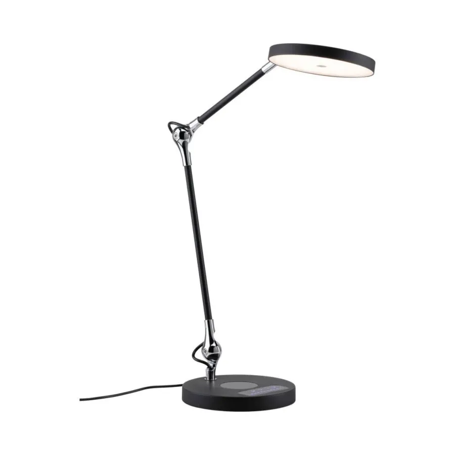 Outlet Paulmann Numis skrivebordslampe 11W 2700-6500 Kelvin 3-step dim - Trådløs lader for mobil