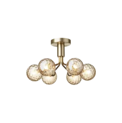 Discount Nuura Apiales 6 taklampe børstet / optic gold glass Messing
