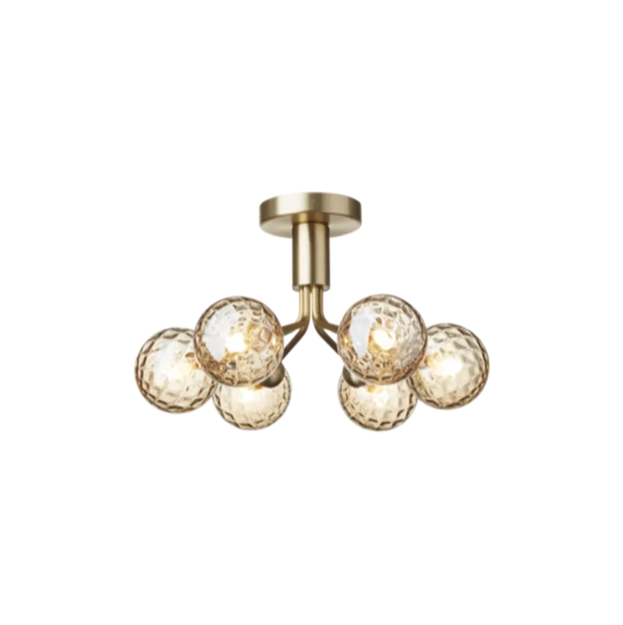 Discount Nuura Apiales 6 taklampe børstet / optic gold glass Messing