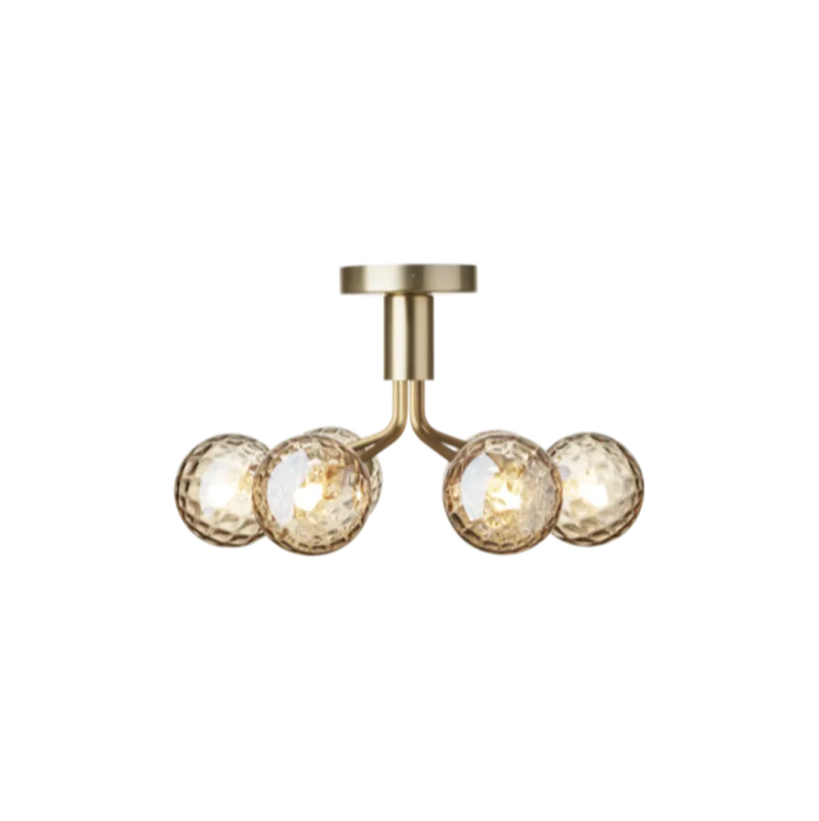 Discount Nuura Apiales 6 taklampe børstet / optic gold glass Messing