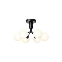 Outlet Nuura Apiales 6 taklampe satengsort / glass Opal