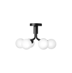 Outlet Nuura Apiales 6 taklampe satengsort / glass Opal