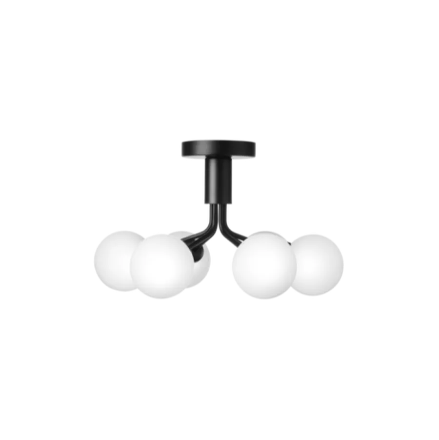Outlet Nuura Apiales 6 taklampe satengsort / glass Opal