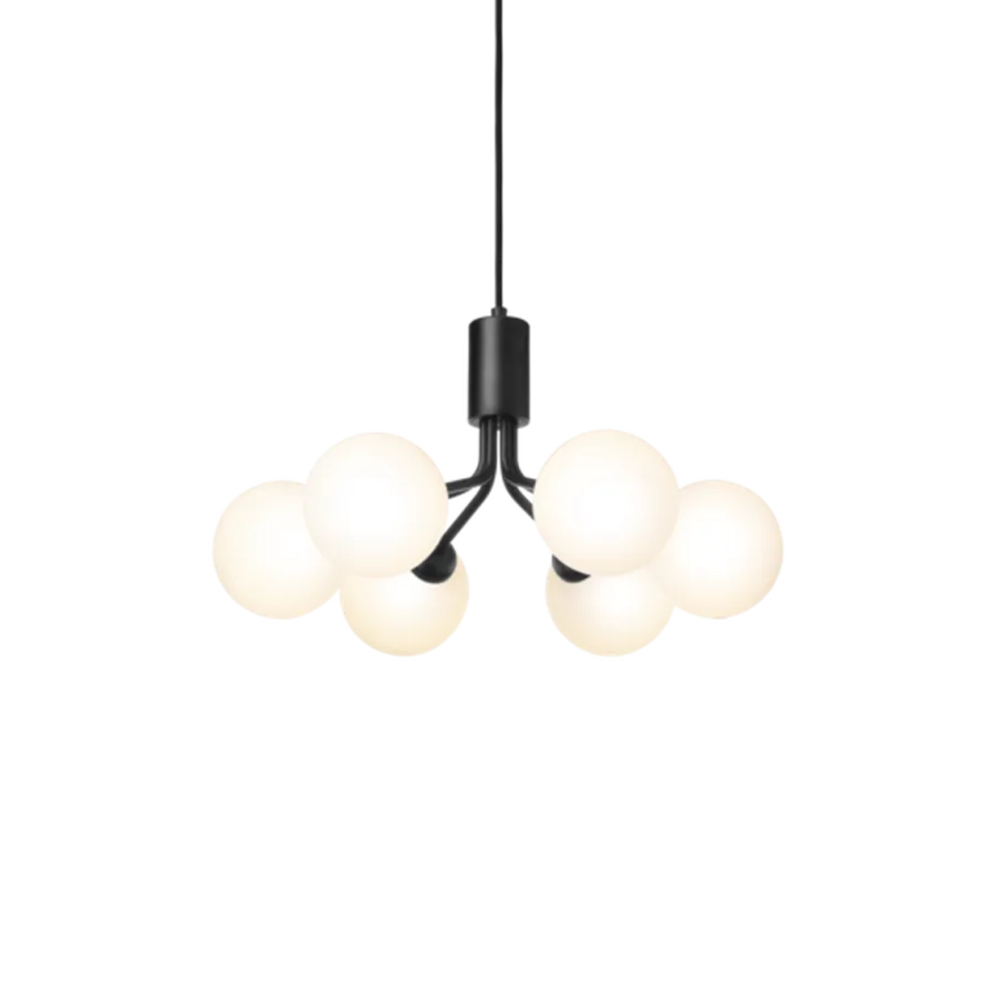 New Nuura Apiales 6 taklampe satin Svart / Opal