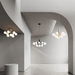 Sale Nuura Apiales 9 taklampe satin svart/opal Svart / Opal