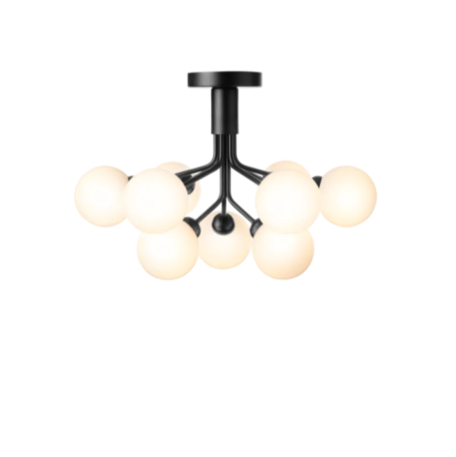 Sale Nuura Apiales 9 taklampe satin svart/opal Svart / Opal