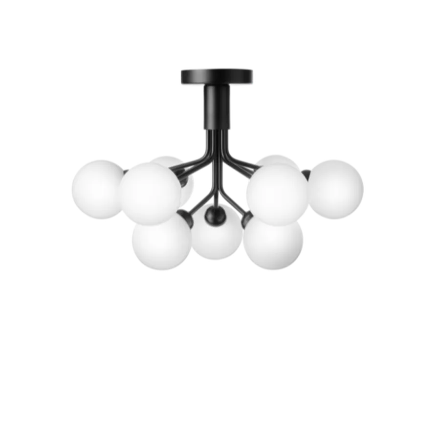 Sale Nuura Apiales 9 taklampe satin svart/opal Svart / Opal