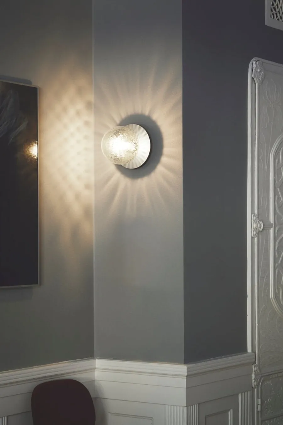 Sale Nuura Liila 1 vegglampe/taklampe - medium - light silver / optikk Krom