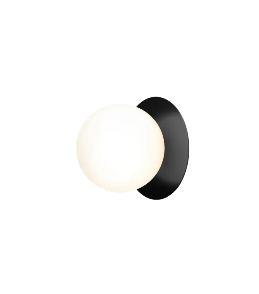 Sale Nuura Liila 1 vegglampe/taklampe - medium - glass Svart / Opal