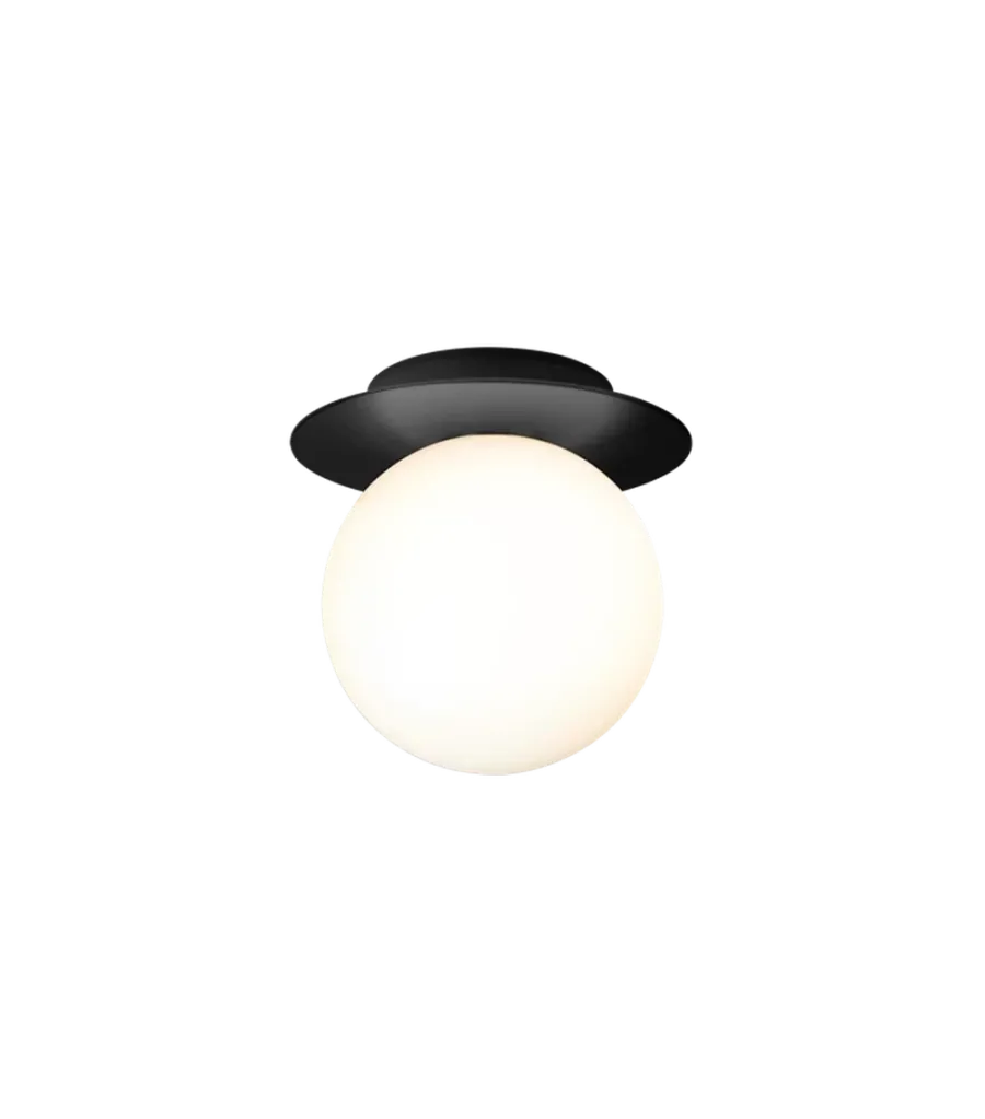 Sale Nuura Liila 1 vegglampe/taklampe - medium - glass Svart / Opal