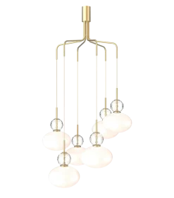 Hot Nuura Rizzatto cluster 6 taklampe Hvit/messing Hvit / Messing