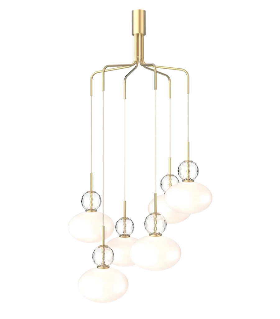 Hot Nuura Rizzatto cluster 6 taklampe Hvit/messing Hvit / Messing