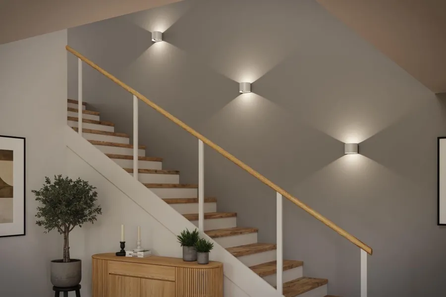 Hot Paulmann Nyara rund oppladbar vegglampe opp/ned lys med sensor