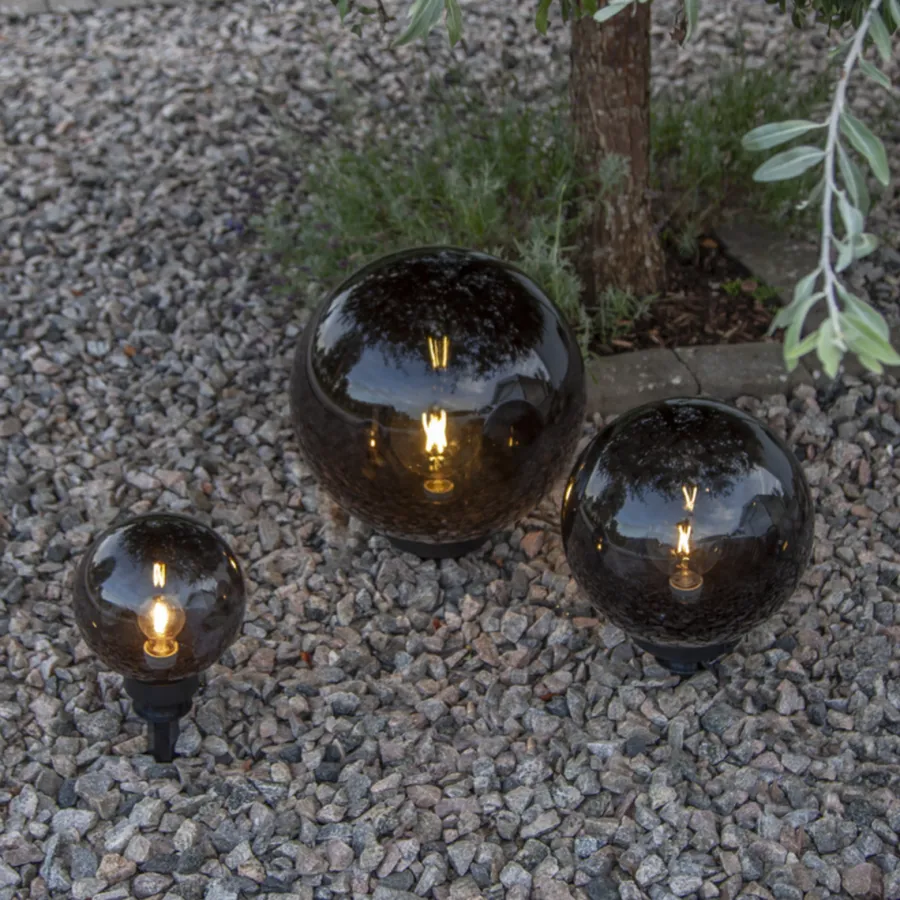 Star Trading Orby dekorativ hagelampe 20 cm - Svart/Røykfarget Svart / Røyk