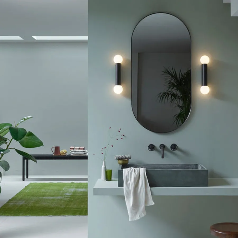 Discount Astro Lighting Ortona Twin vegglampe IP44 Krom / Opal
