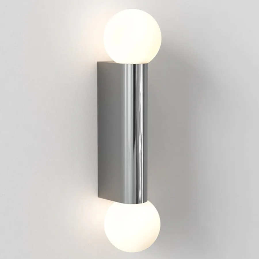 Discount Astro Lighting Ortona Twin vegglampe IP44 Krom / Opal
