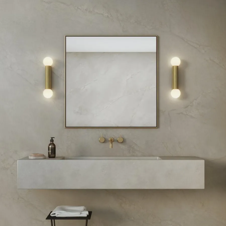 Discount Astro Lighting Ortona Twin vegglampe IP44 Krom / Opal