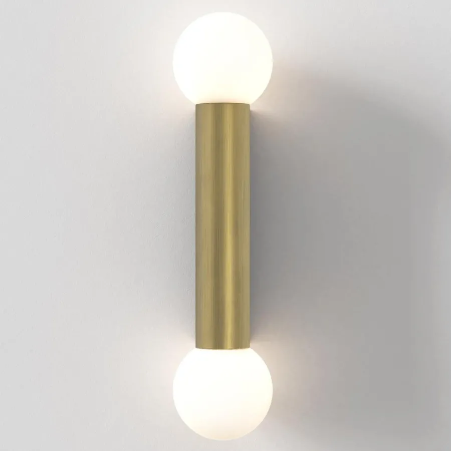 Discount Astro Lighting Ortona Twin vegglampe IP44 Krom / Opal