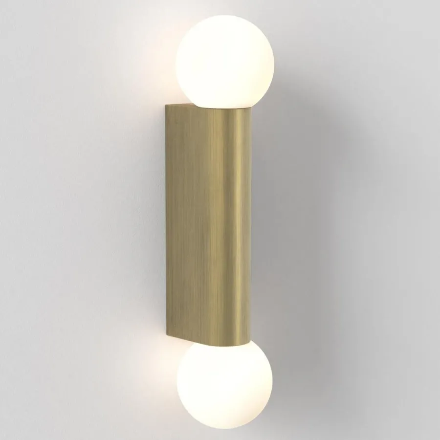 Discount Astro Lighting Ortona Twin vegglampe IP44 Krom / Opal