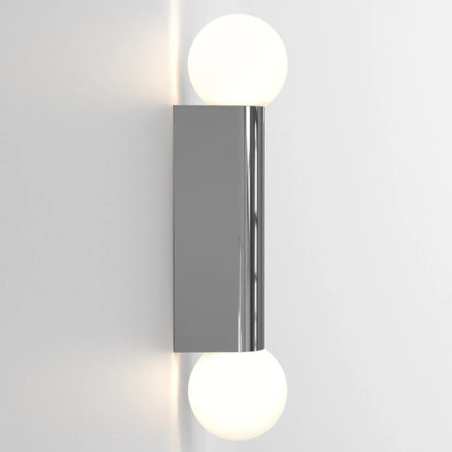 Discount Astro Lighting Ortona Twin vegglampe IP44 Krom / Opal