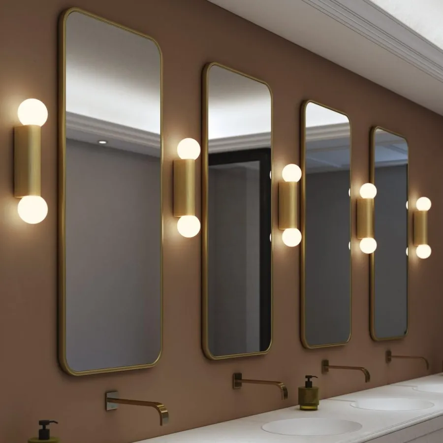 Discount Astro Lighting Ortona Twin vegglampe IP44 Krom / Opal