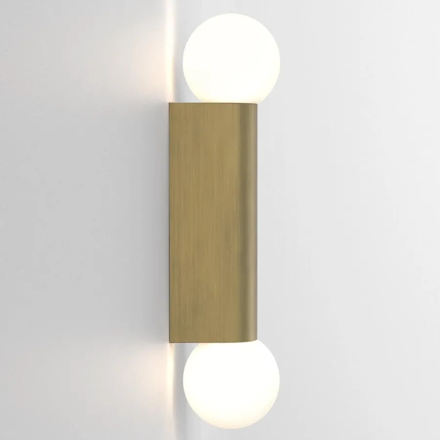 Discount Astro Lighting Ortona Twin vegglampe IP44 Krom / Opal