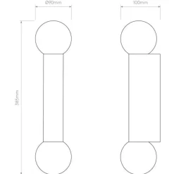 Discount Astro Lighting Ortona Twin vegglampe IP44 Krom / Opal