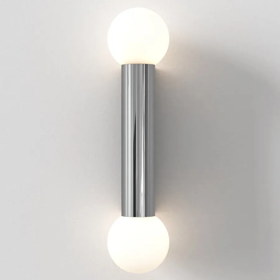 Discount Astro Lighting Ortona Twin vegglampe IP44 Krom / Opal