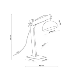 New TK Lighting Oslo bordlampe Brun