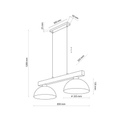 Hot TK Lighting Oslo takpendel 2-lys Svart