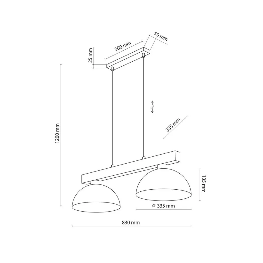 Hot TK Lighting Oslo takpendel 2-lys Svart
