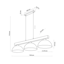 Sale TK Lighting Oslo takpendel 3-lys