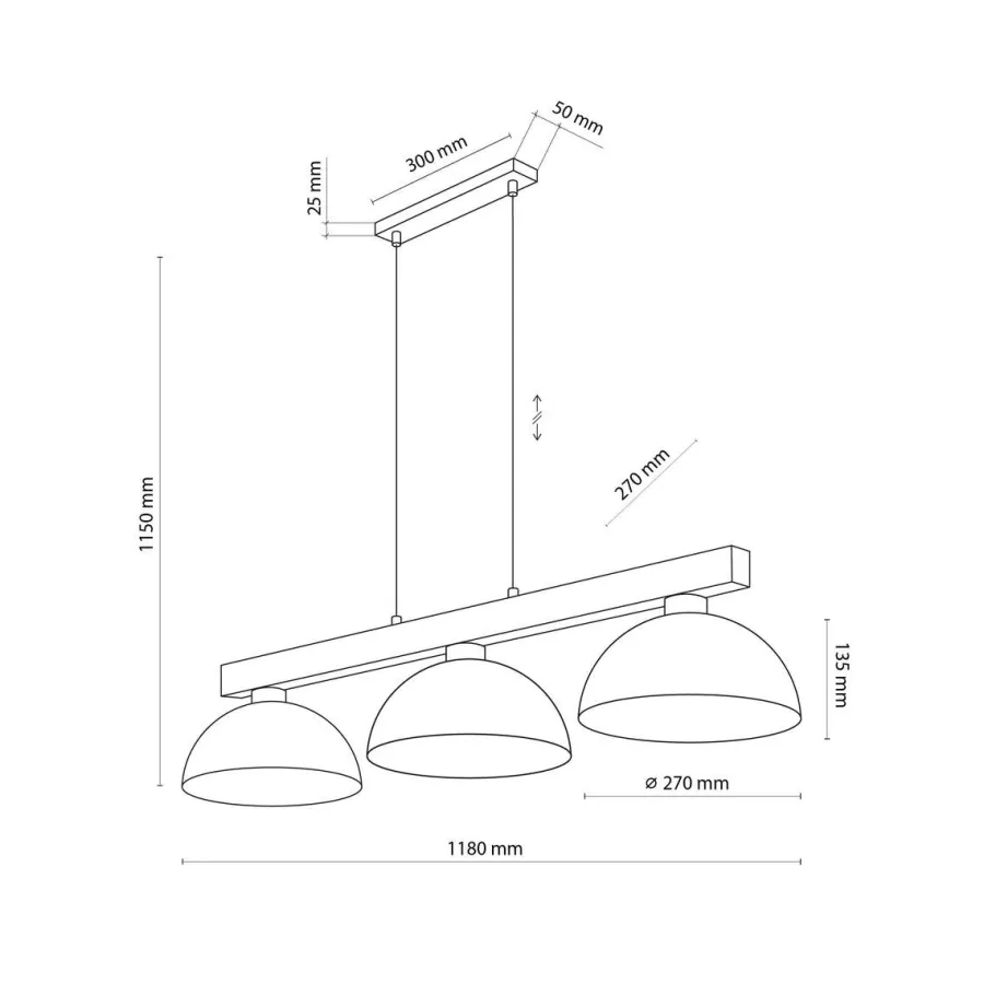 Sale TK Lighting Oslo takpendel 3-lys