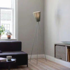 Outlet Northern Oslo Wood gulvlampe lysegrå med skjerm