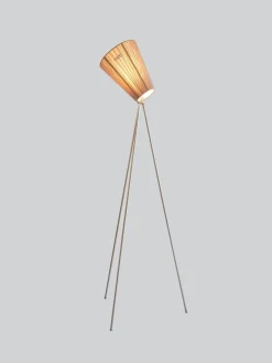 Hot Northern Oslo Wood gulvlampe stål med skjerm