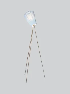 Hot Northern Oslo Wood gulvlampe stål med skjerm