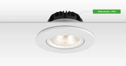 Sale NorDesign Out tiltbar lavtbyggende downlight utendørs 11W 3000K IP65 RA90 dimbar - Hvit
