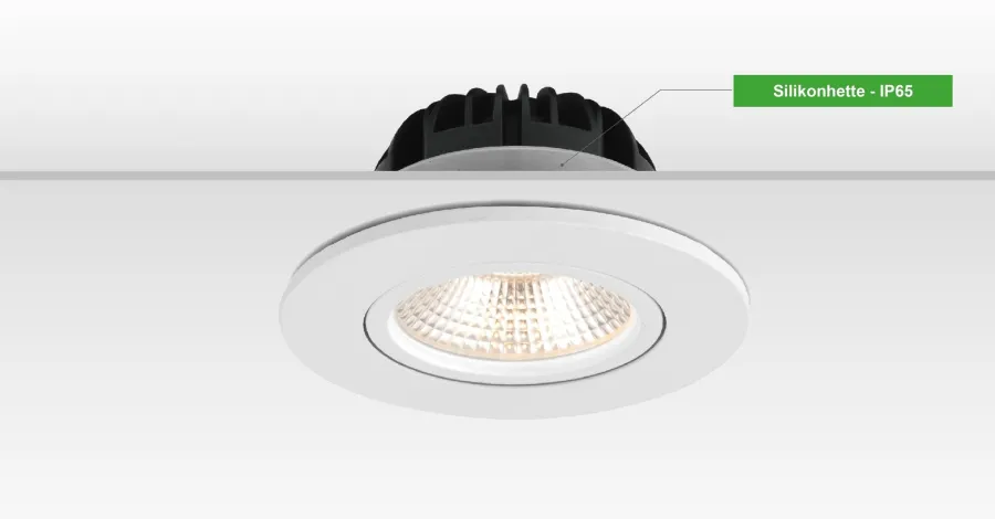 Sale NorDesign Out tiltbar lavtbyggende downlight utendørs 11W 3000K IP65 RA90 dimbar - Hvit