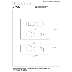 Discount Lucide Ovalis vegglampe opp/ned