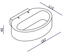 New NorDesign Ovali vegglampe LED - Hvit