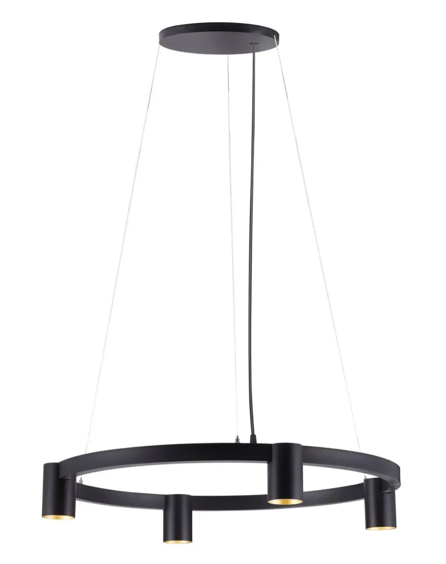 Outlet NorDesign Oz K4 circular takpendel 60 cm - Svart/Gullfarget Svart / Gull