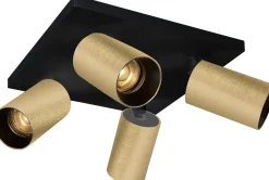 New NorDesign OZ K4 taklampe med 4 spotter - Svart/gull Svart / Gull