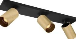 Clearance NorDesign OZ K3 taklampe med 3 spotter - Svart/gull Svart / Gull