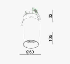 New NorDesign Oz Recessed downlight spot - signal Hvit/Svart Hvit / Svart