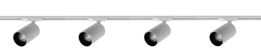 Outlet NorDesign Oz spotskinne 4 spotter 2 meter - Pure white/Svart Pure White / Svart