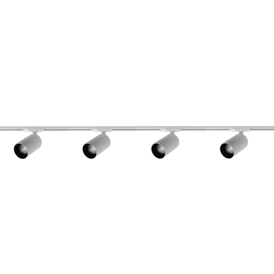 Outlet NorDesign Oz spotskinne 4 spotter 2 meter - Pure white/Svart Pure White / Svart