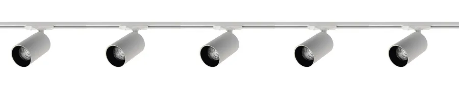 Discount NorDesign Oz spotskinne 5 spotter 2 meter - Pure white/Svart Pure White / Svart
