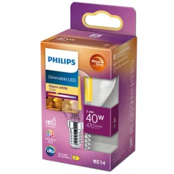 Hot Philips E14 LED mignon 3,4 watt (40W) Warmglow - Dimbar Klar
