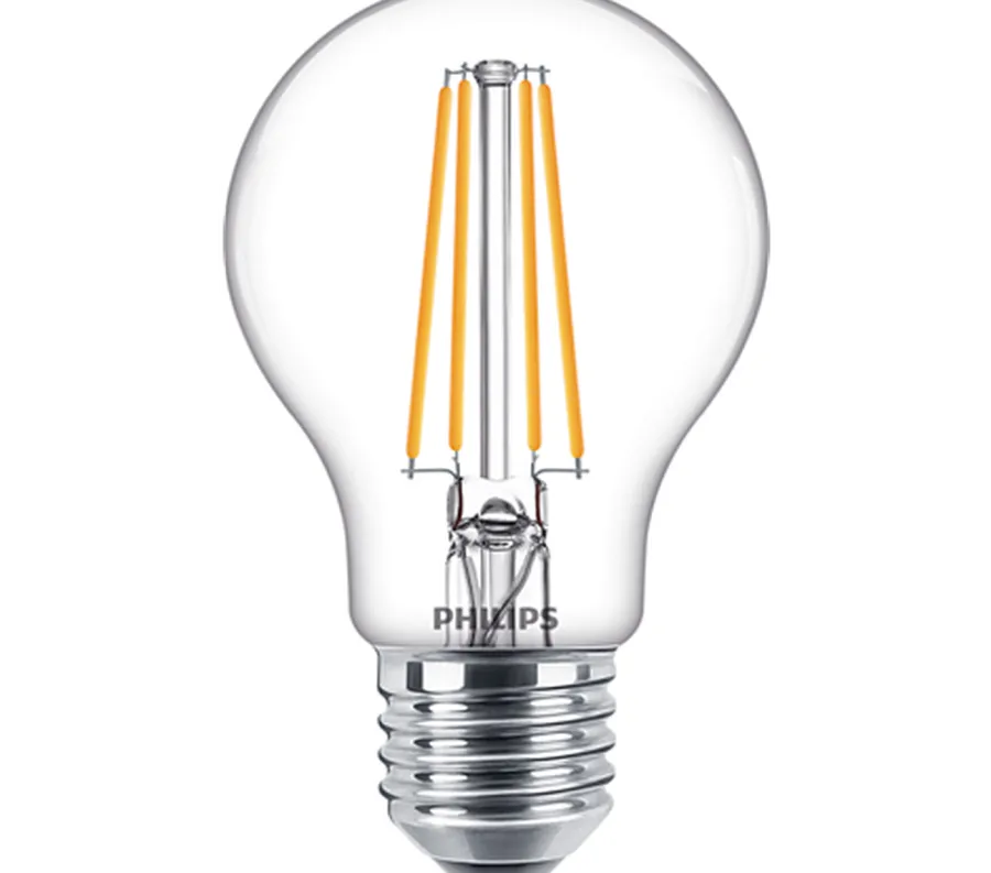 Outlet Philips Filament E27 LED 7W 2700K Ikke dimbar - Klar Hvit